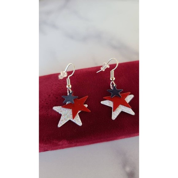 Vintage Patriotic Dangling Earrings - Picture 5 of 10